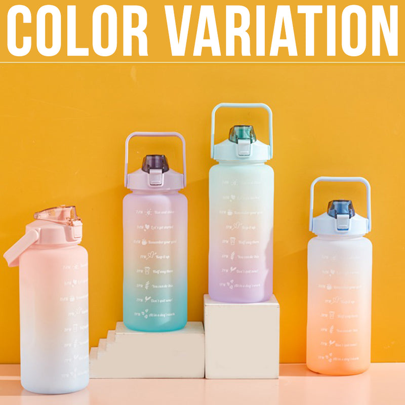 idrop [ 2 Liter ] Gradient Color Portable Sports Drinking Bottle with Flip Open Lid and Straw / Botol Air Sukan Warna-Warni Dengan Straw / [ 2 升 ] 渐变色便携式运动饮水瓶带翻盖和吸管
