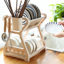 idrop [ 2 LAYER ] Full Set Dishrack Plastic & Stainless Steel / Rak Pinggan Mangkuk Plastik & Keluli Tahan Karat / 塑料不锈钢全套款碗架(牛皮纸盒)