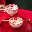 idrop [ 6PCS ] CNY Chinese Lunar New Year Ceramic Bowl Set With Chopsticks / Set Mangkuk Seramik dan Chopstick /  陶瓷套装(虎) 虎虎生威6碗6筷陶瓷套装