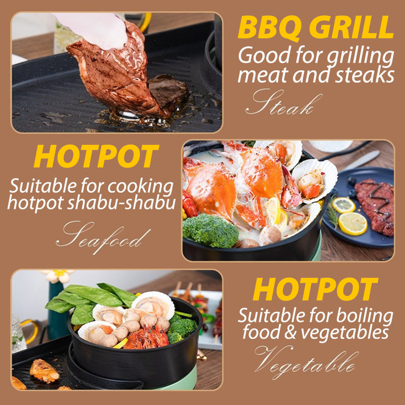 idrop Multifunction Shabu-Shabu Barbecue Grill Hotpot 1600W Electric Cooker / Tempat Masak Elektrik BBQ & Gril / 1600W涮烤一体锅(多功能料理锅)(尚烤佳SUNCOJIA)