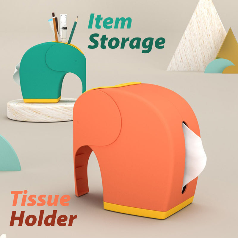 idrop Elephant Multifunctional Storage Tissue Box / Kotak Tisu Penyimpanan Pelbagai Guna / 创意大象多功能纸巾收纳盒(大 象纸巾盒)