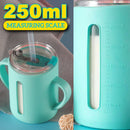 idrop [ 250ml ] Children's Milk Drinking Glass Cup with Silicone Cover