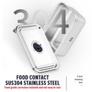 idrop [ 1000ml +1600ml ] SUS304 Stainless Steel Food Storage Fresh Keeping Container Set / Bekas Makanan Keluli Tahan Karat / (1000+1600ML)全钢密封保鲜盒方形2件套 (304)