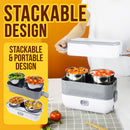 idrop  [ 2 LAYER ] [ 4 Pcs Pot ] [ 2L ] Multifunctional Electric Cooking Steamer Portable Lunch Box