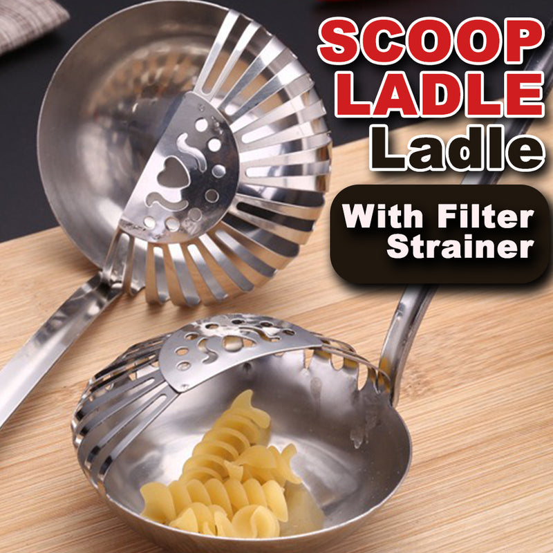 idrop 2 IN 1 Hotpot Stainless Steel Spoon Ladle Drainage Filter