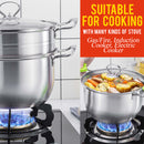 idrop 2 Layer Stainless Steel Kitchen Cooking & Steaming Cookware Pot [ 16cm / 18cm / 20cm ]