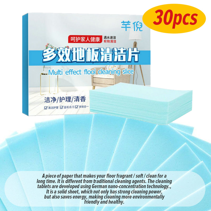 idrop [ 30pcs ] Multi Effect Floor Cleaning Slice Dissolvable Sheet / Kepingan Sabun Pencuci Lantai Senang Larut / 多效地板清洁片(30片装)(小鲸洗/芊倪)