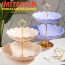 idrop [ 2 LAYER ] Imitation Porcelain Melamine Fruit & Snack Display Plate / Pinggan Paparan Porselin Tiruan Dua Lapis / 双层仿瓷密胺水果盘