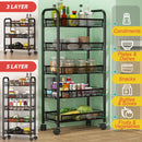idrop [ 3 LAYER / 5 LAYER ] Trolley Basket Rack Shelf / Rak Troli Mudah Alih / 三层&五层推车网篮置物架