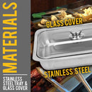 idrop Stainless Steel Serving Dining Food Tray / Dulang Hidang Makanan Keluli [ 34 x 28 x 5cm ]