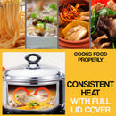 idrop 20CM Single Handle Soup Pan Cooking Pot with Lid Cover