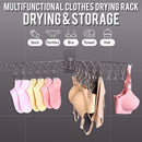 idrop [ 3 Row ] Wall Mounted Folding Drying Rack Stainless Steel / Rak Gantung Pengering Kain Boleh Lipat / 三排21线夹袜架(不锈钢衣架)(盒 装)