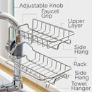 idrop 2 Layer Bathroom Kitchen Faucet Draining Storage Rack Shelf