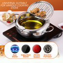 idrop [ 24CM ] Japanese Style Tempura Fryer Stainless Steel Frying Pot / Periuk Memasak Menggoreng Tempura / 24CM不锈钢复底油炸锅(201)
