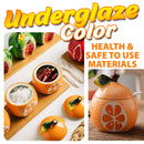 idrop [ 230ml ] Orange Shape Ceramic Spice & Seasoning Jar with Spoon / Bekas Seramik Simpanan Perencah dan Perasa bersama Sudu / 陶瓷罐 水果单件套陶瓷调味罐(橙子)