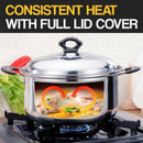 idrop 20CM Soup Pan Cooking Pot with Lid Cover