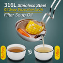 idrop SUS316L Stainless Steel Ladle Oil Separator With Bending Handle / Senduk  Pemegang Bengkok Pemisah Minyak / 316L