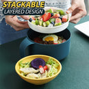 idrop Large Capacity Instant Noodle Plastic Microwave Food Bowl / Mangkuk Makan Plastik / 大号小麦泡面碗套装(麦香