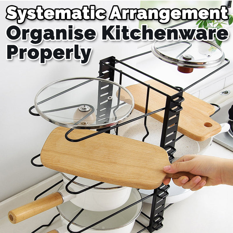 idrop Multilayer DIY Kitchen Pot Lid Cover and Kitchenware Holder Rack Shelf