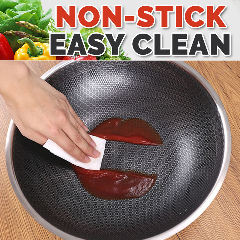 idrop 34cm Stainless Steel Non-Stick Cooking Wok with Full Lid Cover