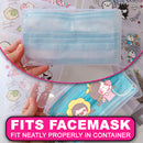 idrop Face Mask Portable Storage Transparent Container Box with Cartoon Decoration