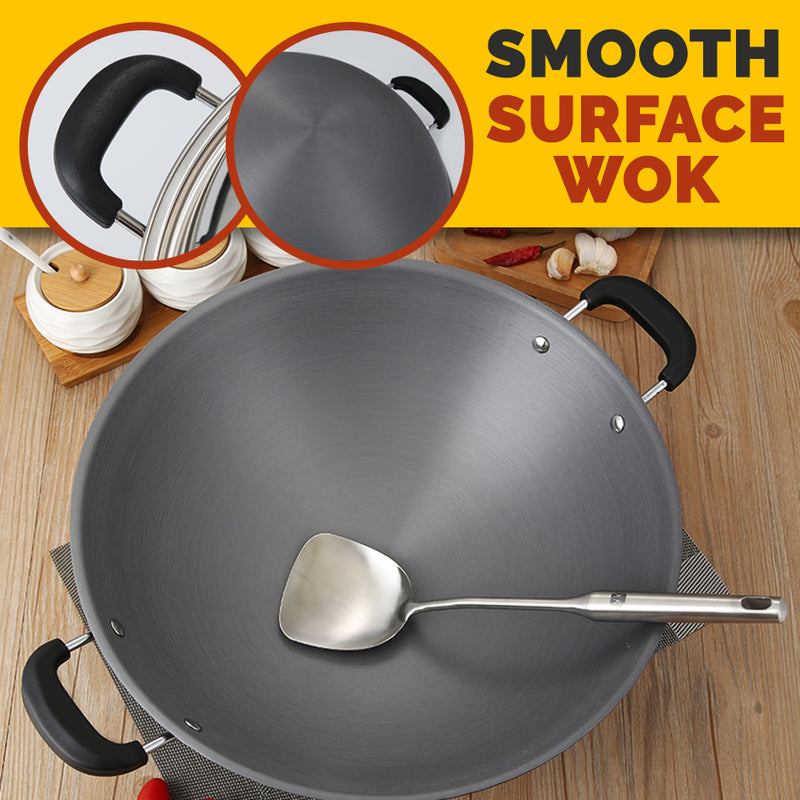 idrop [ 42CM ] Iron Casted Nonstick Cooking Wok