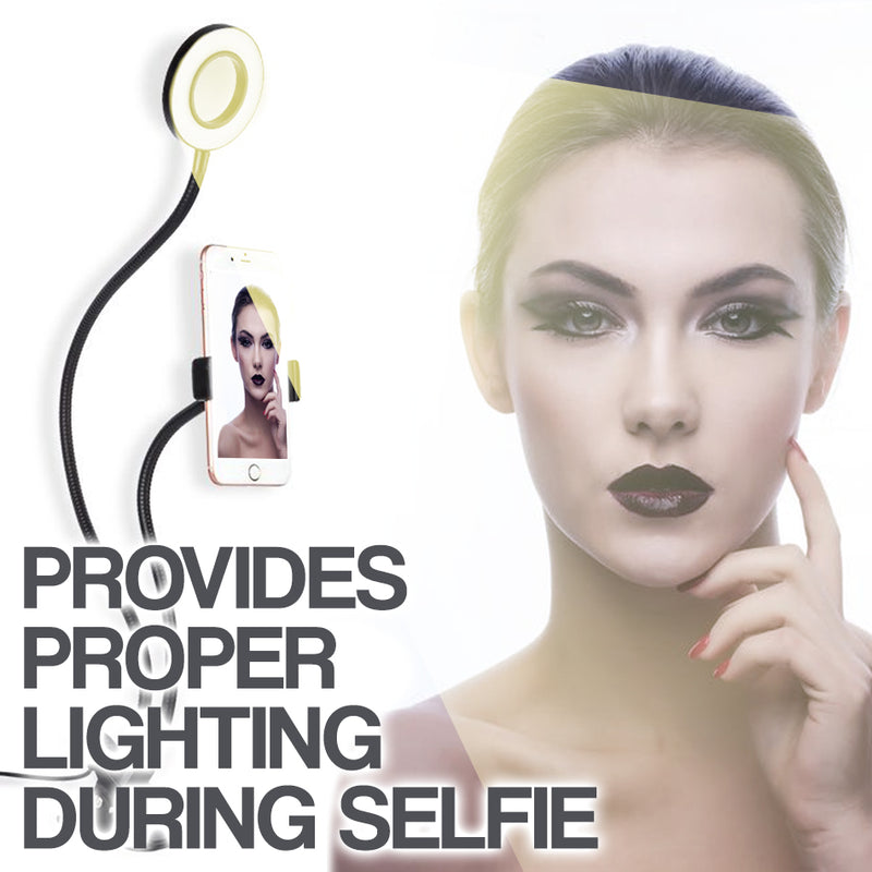 idrop Flexible Selfie Ring Light and Smartphone Holder Clip Stand