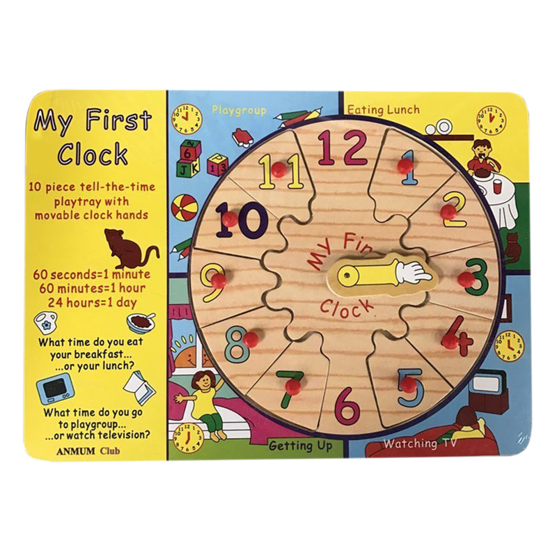 idrop WOOD TOYS - Kids Small Knob Puzzle Clock Learning Toy