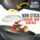 idrop 32CM Non Stick 5 Layer  Scratch Resistant Frying Cooking Wok with Lid Cover