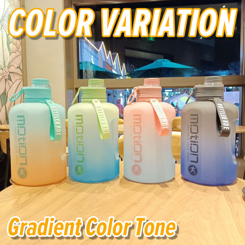 idrop [ 2200ml ] Gradient Color Plastic Drinking Water Bottle / Botol Plastik Warna Warni / 2200ML渐变色塑料水壶 [ FREE Decorative Sticker Patches ]