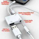 idrop 3.5mm Headphone & Jack Camera Adapter with Charging Port Compatible with Apple Device