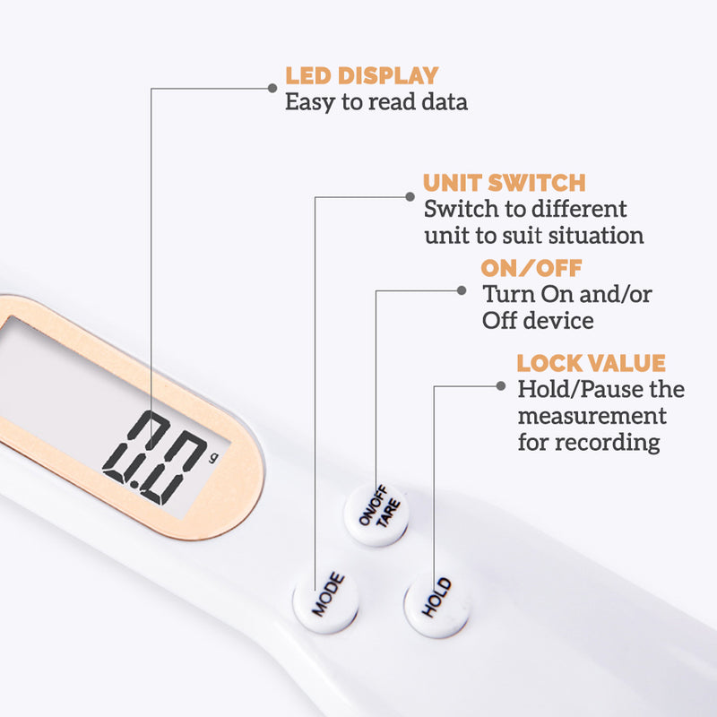 idrop Kitchen Measuring Digital Spoon Scale Detachable Spoon Head