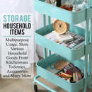 idrop 3 Layer Steel Rack Shelf Storage Trolley Cart