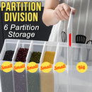 idrop [ 6 Compartment ] Cereal & Grain Food Storage Partitioned Container Dispenser