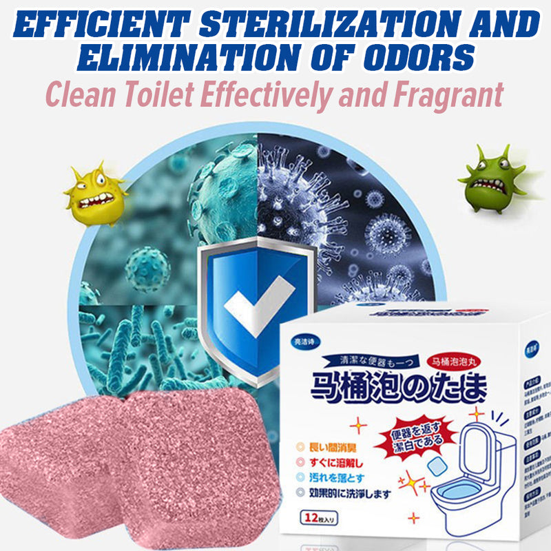 idrop [ 12pcs ] Toilet Bubble Effervescent Cleaning Tablets Fragrant and Stain Remover / Kiub Pencuci Tandas Jamban / (12P/BOX)马桶泡泡丸(12片)(亮洁诗)