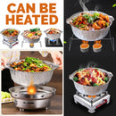 idrop Disposable Takeaway Tin Foil Food Storage Bowl Pot with Lid Cover