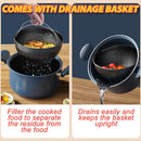 idrop [ 6.5L ] 27CM Multifunction Cooking Pot + Drainage Basket / Periuk Memasak Dengan bakul Basuh / 27CM多功能烹饪锅6.5L