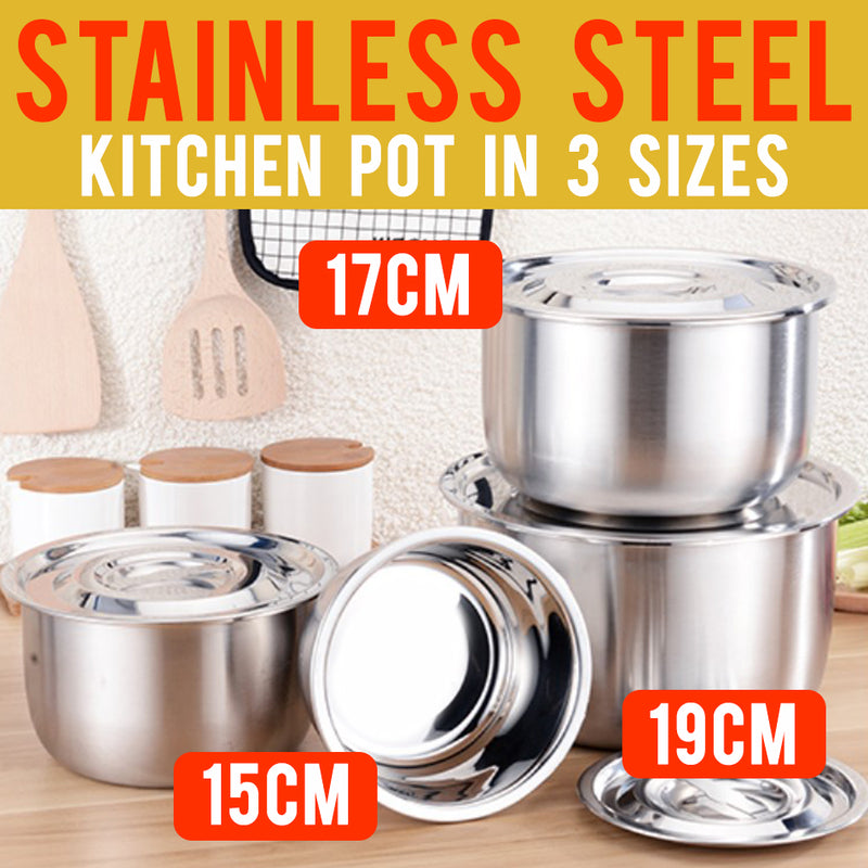 idrop  3 IN 1 Multifunction Kitchen Stainless Steel Pot ( 15cm / 17cm / 19cm )