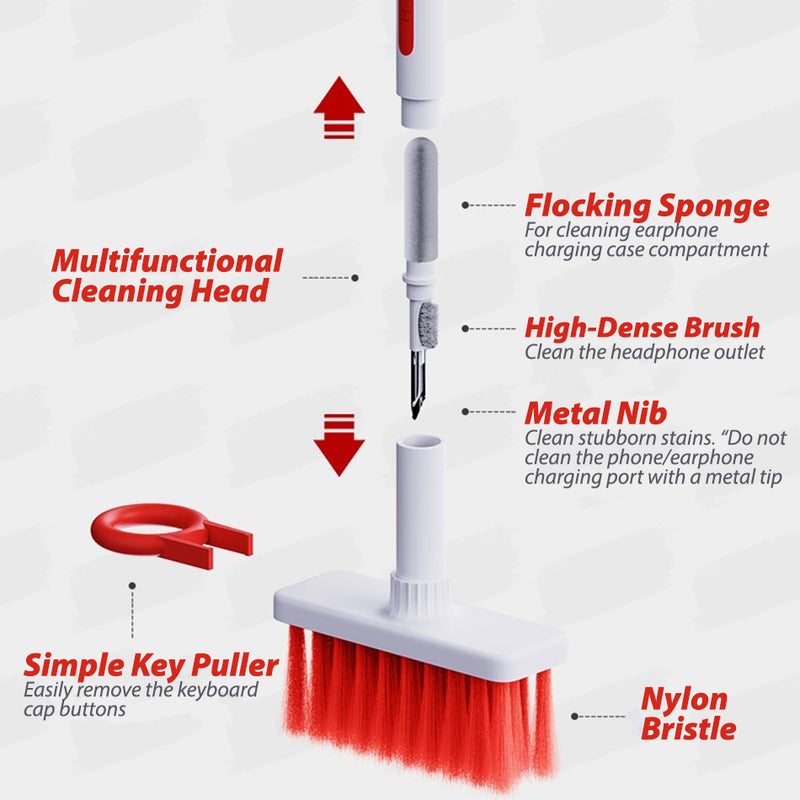 idrop [ 5 IN 1 ] Multipurpose Cleaning Brush Set for Keyboard Headphone and Notebook / Set Membersih Alat Gajet Elektronik / (1PCS)键盘耳机多用毛刷