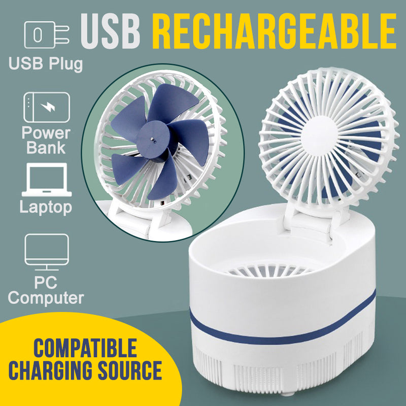 idrop Mini Rechargeable USB Fan & Mosquito Killer Kipas Kecil USB dan Perangkap Nyamuk 风扇灭蚊灯(捕蚊灯)