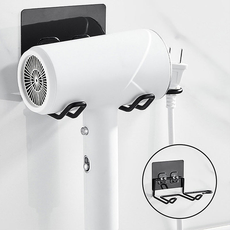 idrop Wall Mounted Hair Dryer Rack / Rak Pengering Rambut Penyangkut Dinding / (黑色强力胶)免打孔吹风机架