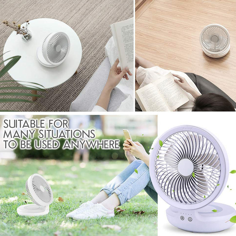 idrop 2 IN 1 Foldable Portable USB Rechargeable Fan with LED Lights