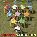 idrop Children Wooden Study Sitting Stool Chair with Animal Design