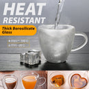 idrop [ 240ml ] Love Heart Inner Shape Glass Cup Double Insulated Layer / Gelas Minuman 2 Lapis Bentuk Hati / 240ML大号心形双层玻璃杯
