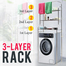 idrop [ 3 LAYER ] Steel Washing Machine Laundry Rack Shelf for Toilet & Bathroom / Rak Keluli Mesin Basuh Tandas dan Bilik Air / 洗衣机三层带毛巾杆不锈钢