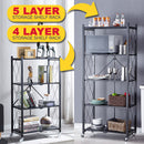 idrop 4 LAYER / 5 LAYER Foldable Portable Space Saving Kitchen Storage Shelf Rack