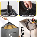 idrop Household Dirty Laundry Clothes Storage Basket with Wheels