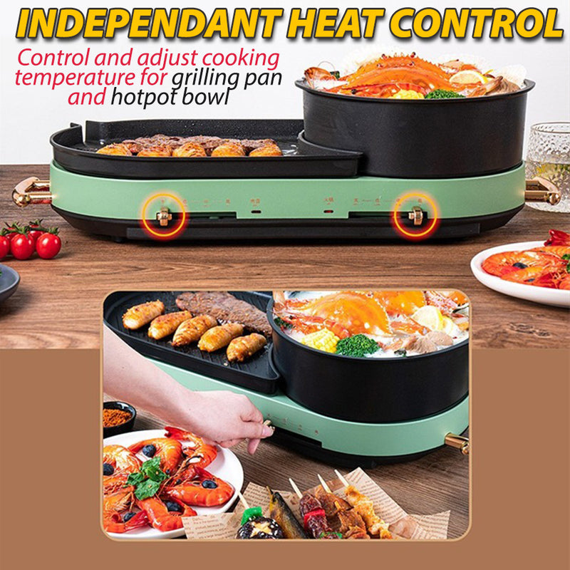 idrop Multifunction Shabu-Shabu Barbecue Grill Hotpot 1600W Electric Cooker / Tempat Masak Elektrik BBQ & Gril / 1600W涮烤一体锅(多功能料理锅)(尚烤佳SUNCOJIA)