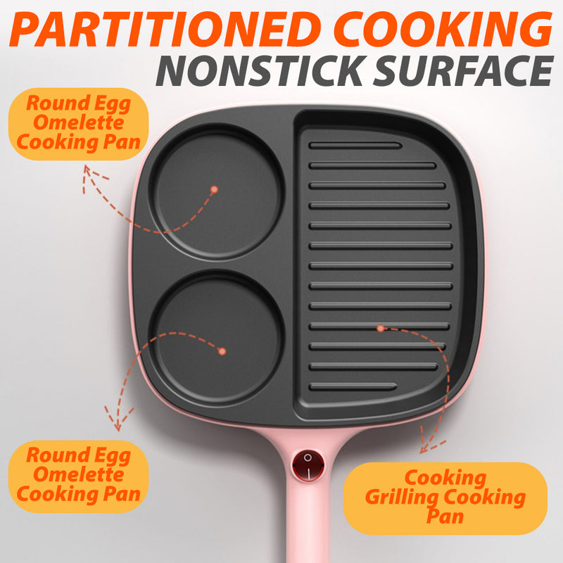 idrop [ 3 IN 1 ] 900W Multifunctional Breakfast Electric Cooking Egg Omelette Steak Pan / Kuali Goreng Elektrik / 鸡蛋牛排电煎锅迷你多功能早餐机