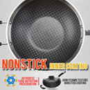 idrop [ 34CM ] SUS304 Stainless Steel Cooking Wok With Lid Cover / Kuali Memasak Bersama Penutup / 底印304不锈钢炒锅(组合可立盖)(SAMPINLAIS)鸿运驰新